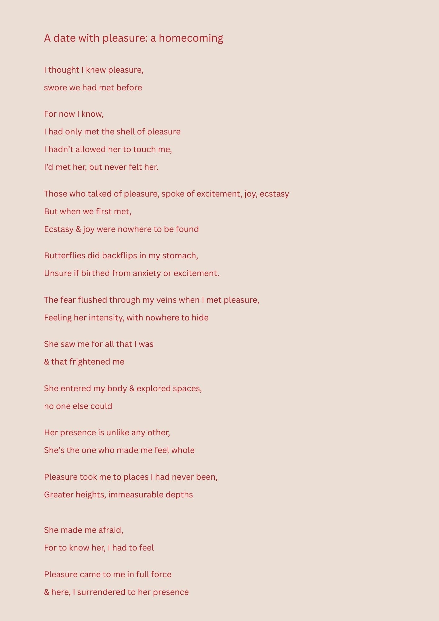 A Date with Pleasure: a Homecoming