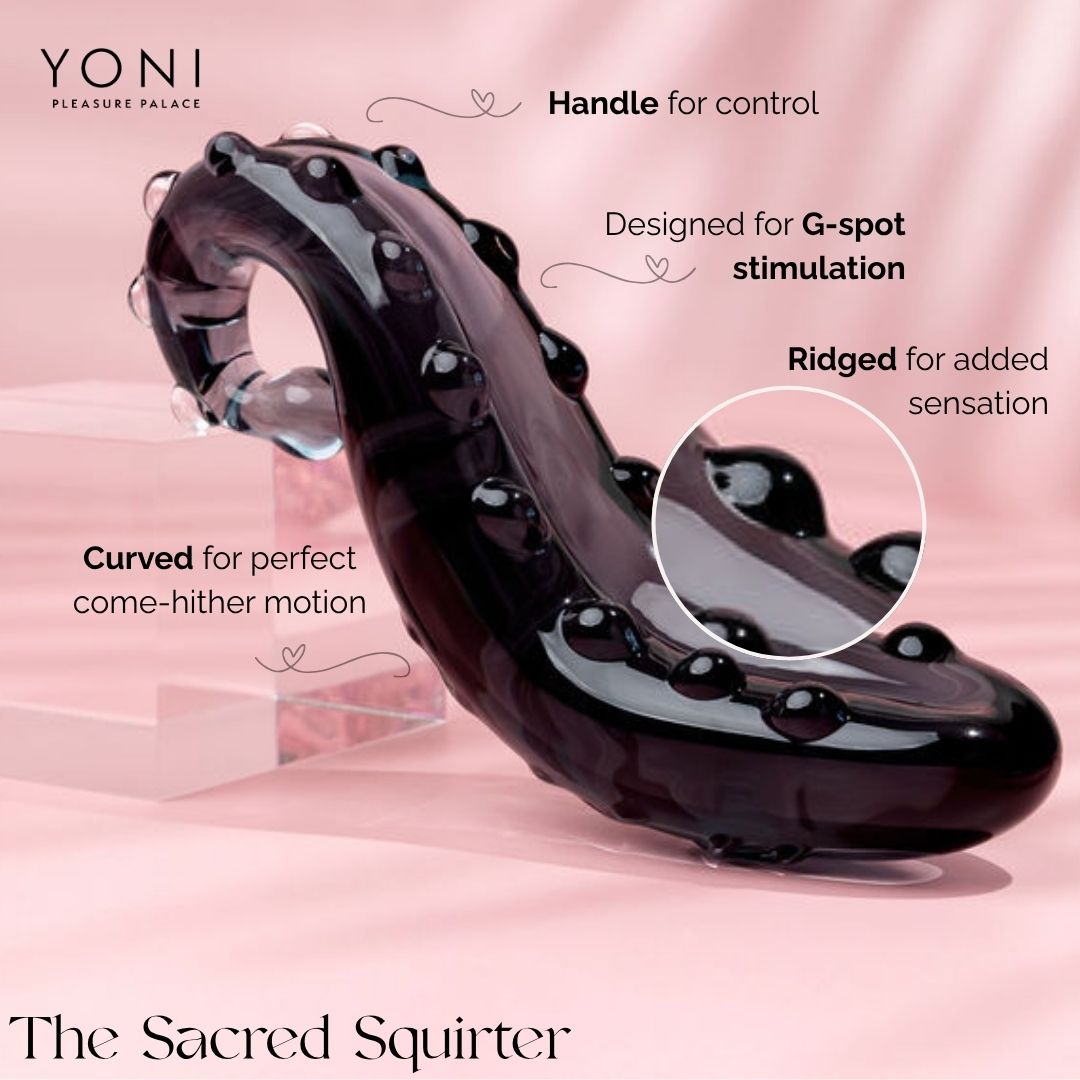 The Sacred Squirter® 1.0 Glass Dildo Pleasure Wand - Midnight Black